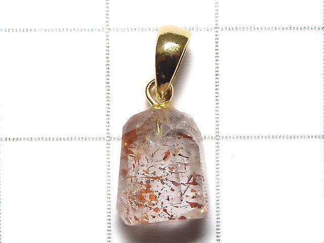 [Video][One of a kind] High Quality Lepidocrocite in Quartz AAA Pendant 18KGP NO.1