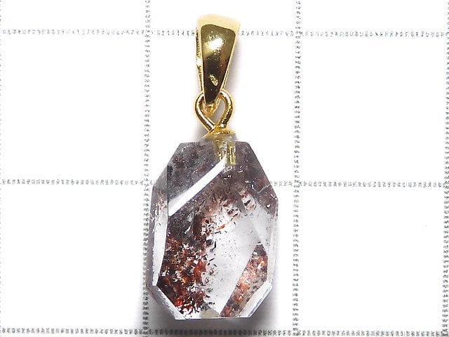 [Video][One of a kind] High Quality Lepidocrocite in Quartz AAA Pendant 18KGP NO.2