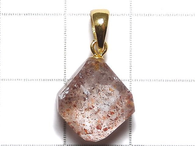 [Video][One of a kind] High Quality Lepidocrocite in Quartz AAA Pendant 18KGP NO.4