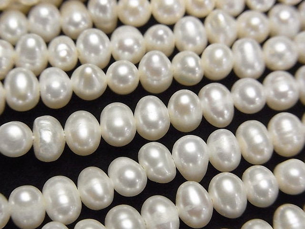 [Video] Fresh Water Pearl AA+ Potato 5-5.5mm White 1strand beads (aprx.13inch/33cm)