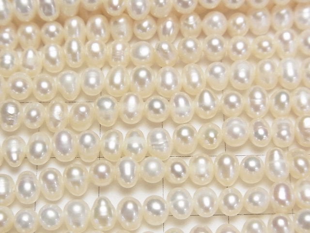 [Video] Fresh Water Pearl AA+ Potato 5-5.5mm White 1strand beads (aprx.13inch/33cm)