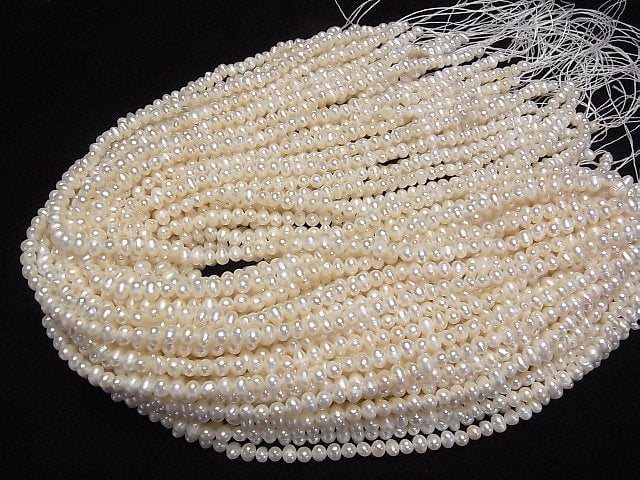 [Video] Fresh Water Pearl AA+ Potato 5-5.5mm White 1strand beads (aprx.13inch/33cm)