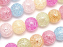 Multicolor Cracked Crystal Round 10mm 1strand beads (aprx.14inch/35cm)