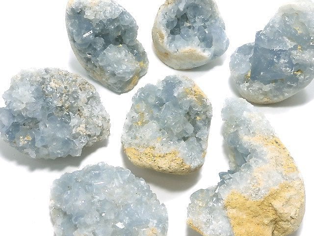 [Video][One of a kind] Celestite Cluster 7pcs Set NO.4