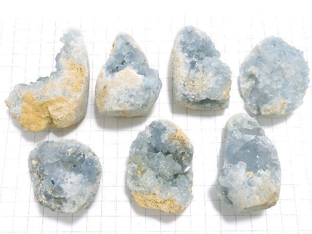 [Video][One of a kind] Celestite Cluster 7pcs Set NO.4