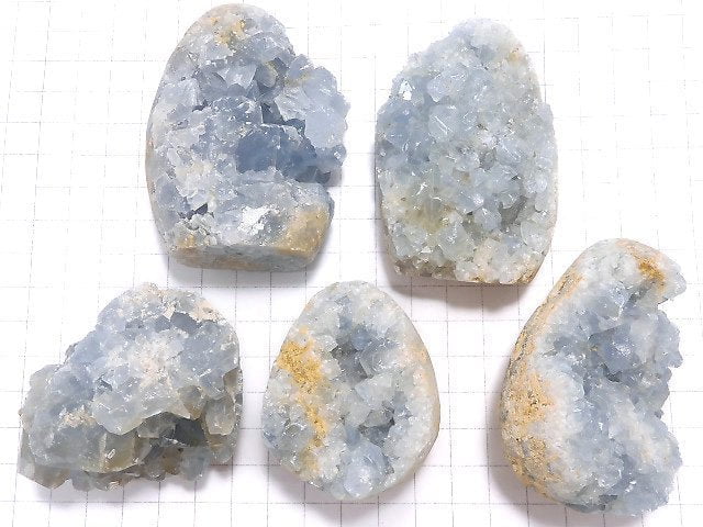 [Video][One of a kind] Celestite Cluster 5pcs Set NO.5