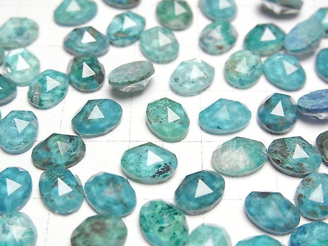 [Video] Chrysocolla x Crystal AAA Oval Rose Cut 8x6mm 3pcs