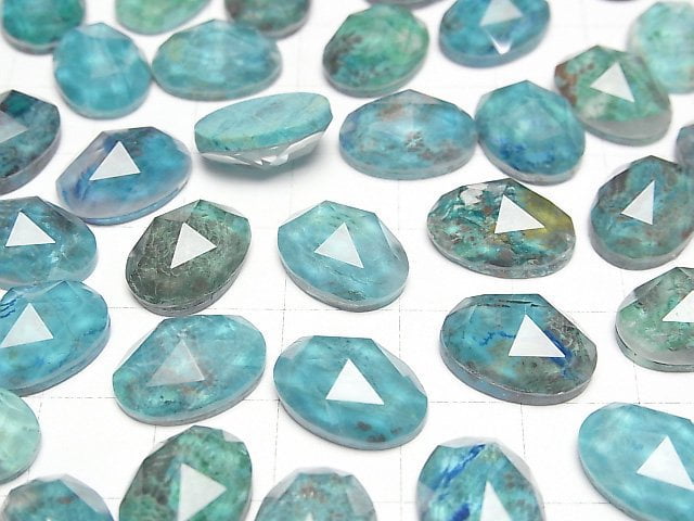 [Video] Chrysocolla x Crystal AAA Oval Rose Cut 14x10mm 2pcs