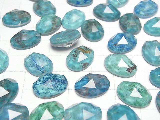 [Video] Chrysocolla x Crystal AAA Oval Rose Cut 16x12mm 1pc