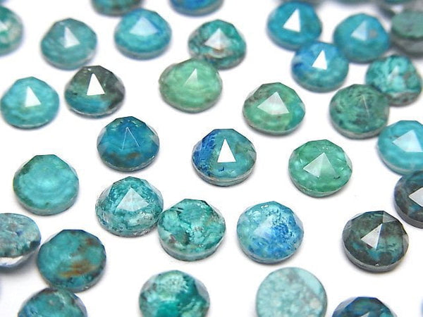 [Video] Chrysocolla x Crystal AAA Round Rose Cut 6x6mm 3pcs