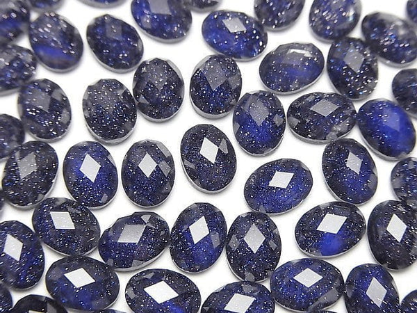 [Video] Blue Golden Sand Stone x Crystal AAA Oval Faceted Cabochon 8x6mm 3pcs