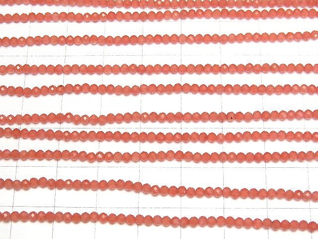 [Video]High Quality! Orange Jade Faceted Round 2mm 1strand beads (aprx.12inch/29cm)