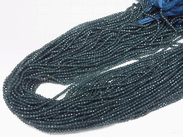 [Video]High Quality! Blue Green Jade Faceted Round 2mm 1strand beads (aprx.12inch/30cm)