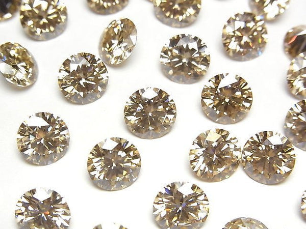 [Video] Moissanite AAA Loose stone Round Faceted 8x8mm [Champagne] 1pc