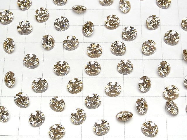 [Video] Moissanite AAA Loose stone Round Faceted 8x8mm [Champagne] 1pc