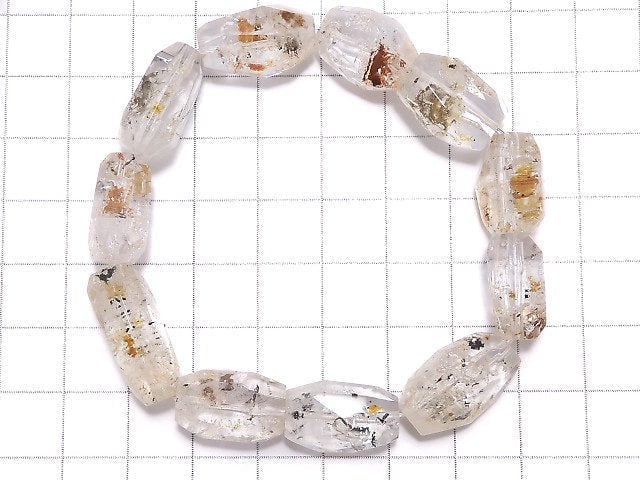 [Video][One of a kind] Oil in Quartz Faceted Nugget Bracelet NO.2