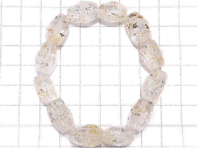 [Video][One of a kind] Oil in Quartz Faceted Nugget Bracelet NO.4