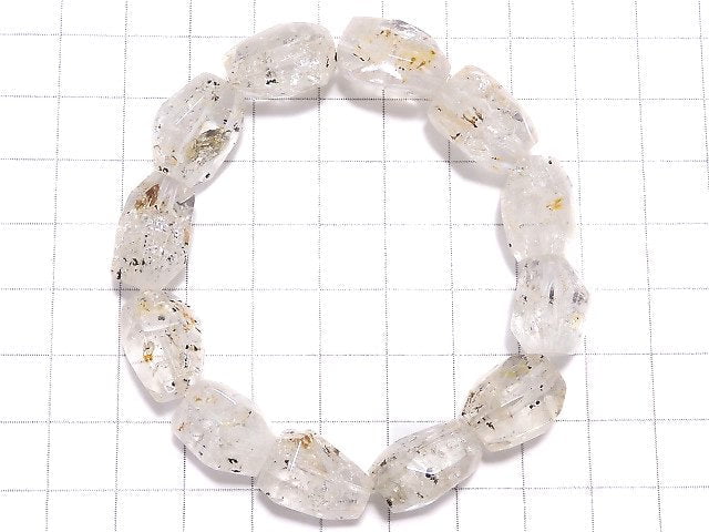 [Video][One of a kind] Oil in Quartz Faceted Nugget Bracelet NO.5