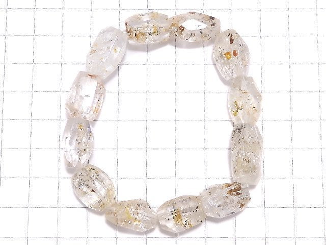 [Video][One of a kind] Oil in Quartz Faceted Nugget Bracelet NO.8