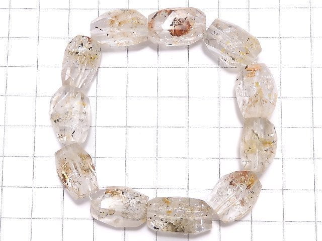 [Video][One of a kind] Oil in Quartz Faceted Nugget Bracelet NO.10