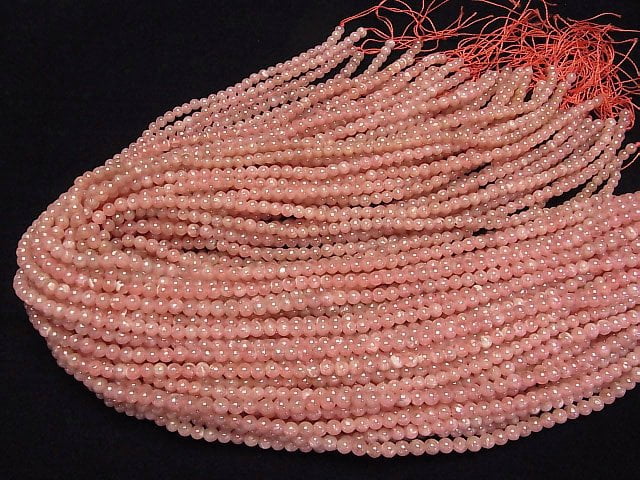 [Video] Argentina Rhodochrosite AA++ Round 4mm 1strand beads (aprx.15inch/37cm)