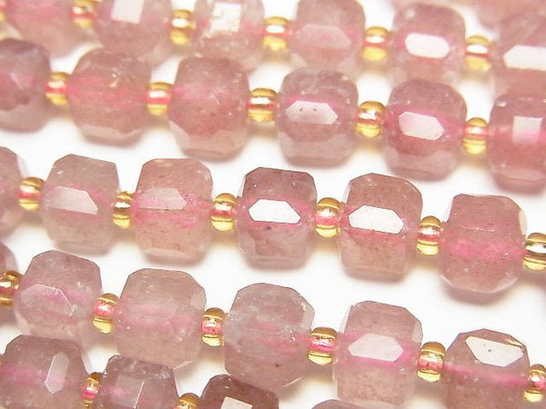 [Video]High Quality! Pink Epidote AA++ Cube Shape 6.5x6.5x6.5mm half or 1strand beads (aprx.15inch/36cm)