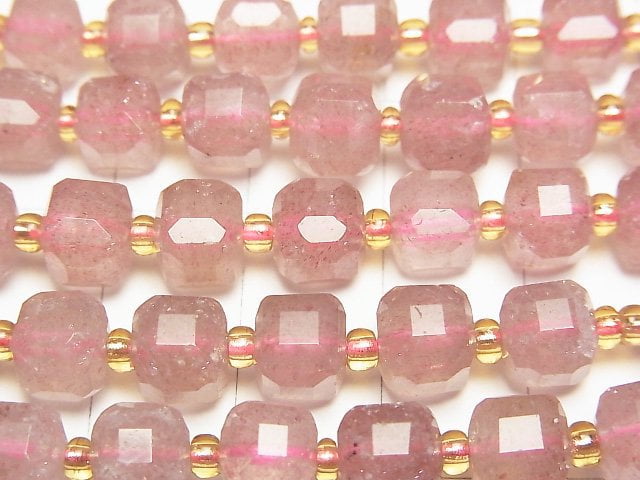 [Video]High Quality! Pink Epidote AA++ Cube Shape 6.5x6.5x6.5mm half or 1strand beads (aprx.15inch/36cm)