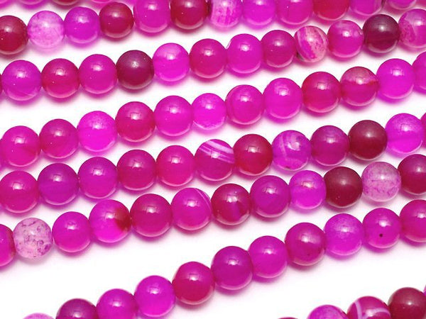 [Video] Pink stripe agate Round 4mm 1strand beads (aprx.14inch/34cm)