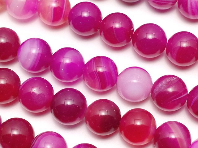 [Video] Pink stripe agate Round 8mm 1strand beads (aprx.15inch/36cm)