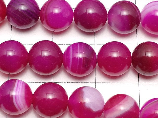 [Video] Pink stripe agate Round 8mm 1strand beads (aprx.15inch/36cm)