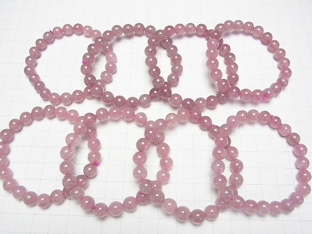 [Video] Madagascar Deep Rose Quartz AA++ Round 8mm Bracelet