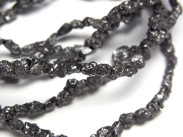 [Video][1mm Hole] Black Diamond Rough Rock Nugget Bracelet