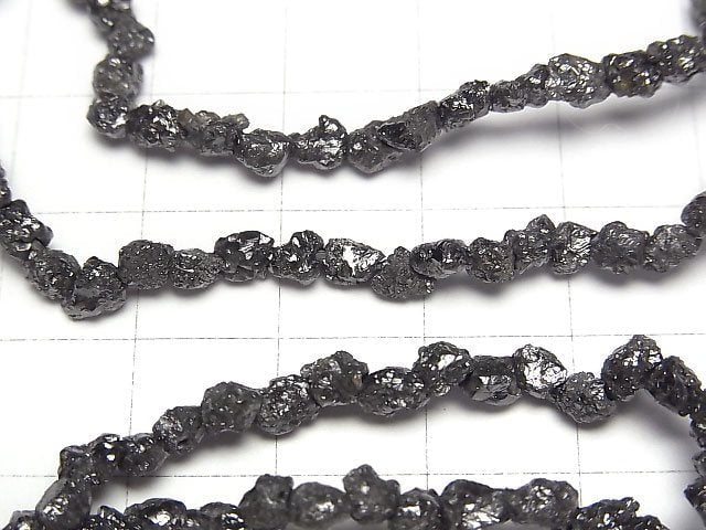 [Video][1mm Hole] Black Diamond Rough Rock Nugget Bracelet