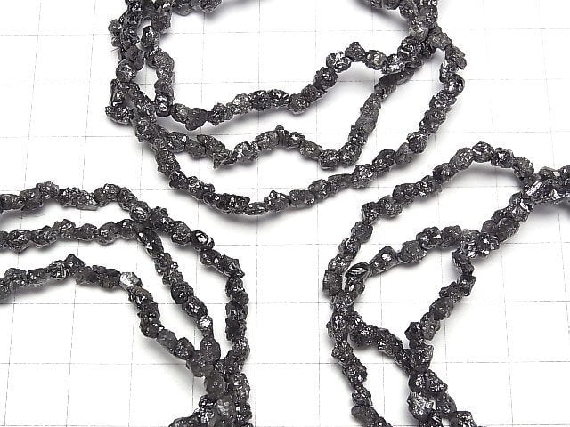 [Video][1mm Hole] Black Diamond Rough Rock Nugget Bracelet