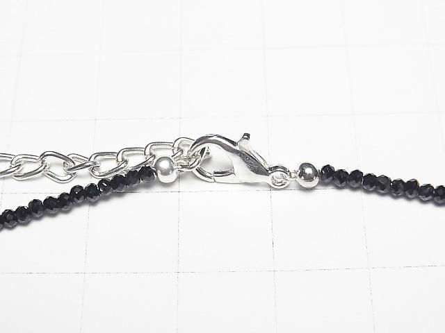 [Video] High Quality Black Spinel AAA Faceted Round 2mm Necklace