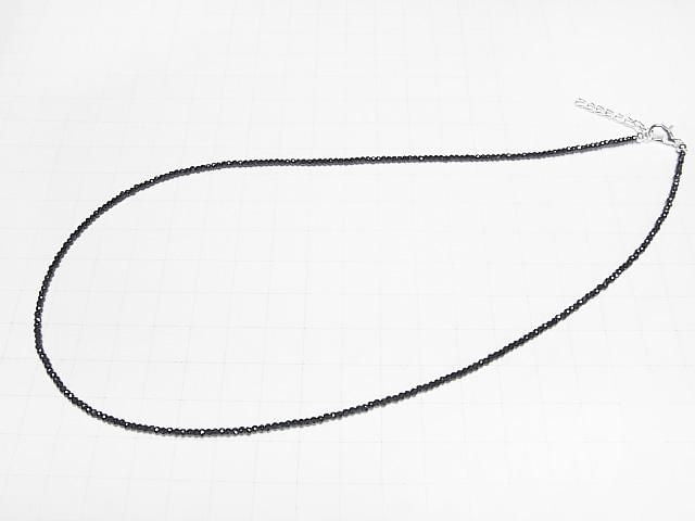 [Video] High Quality Black Spinel AAA Faceted Round 2mm Necklace