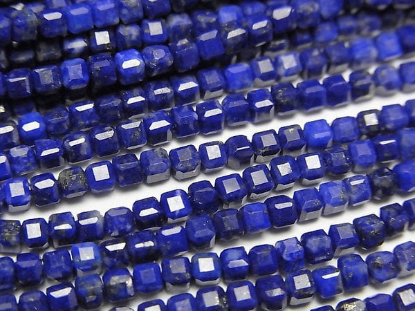 [Video] High Quality! Lapislazuli AAA- Cube Shape 2x2x2mm 1strand beads (aprx.15inch/37cm)