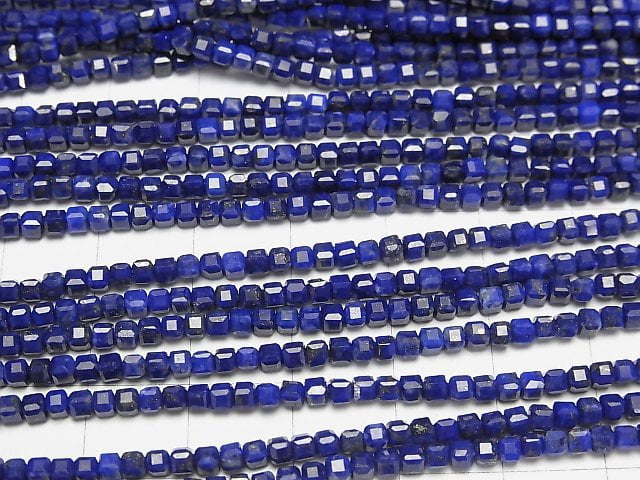 [Video] High Quality! Lapislazuli AAA- Cube Shape 2x2x2mm 1strand beads (aprx.15inch/37cm)