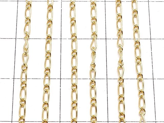 14KGF Figaro (long and short) chain 1.5mm 10cm