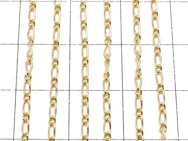 14KGF Figaro (long and short) chain 1.5mm 10cm