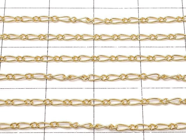 14KGF Figaro (long and short) chain 1.5mm 10cm