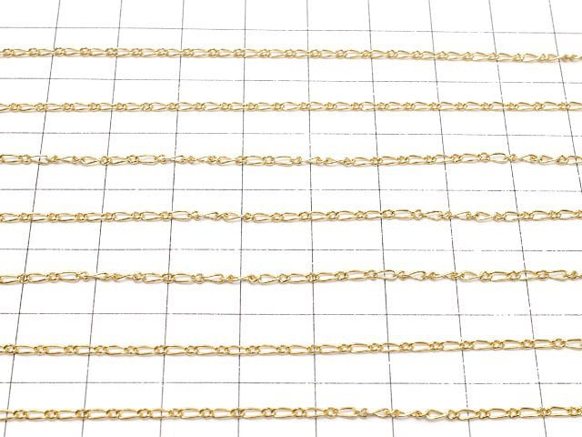 14KGF Figaro (long and short) chain 1.5mm 10cm