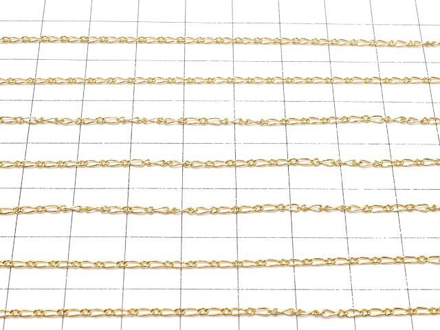 14KGF Figaro (long and short) chain 1.5mm 10cm