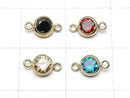 14KGF Charm w/CZ 4.5x4.5x2.5mm [Both Side] 1pc