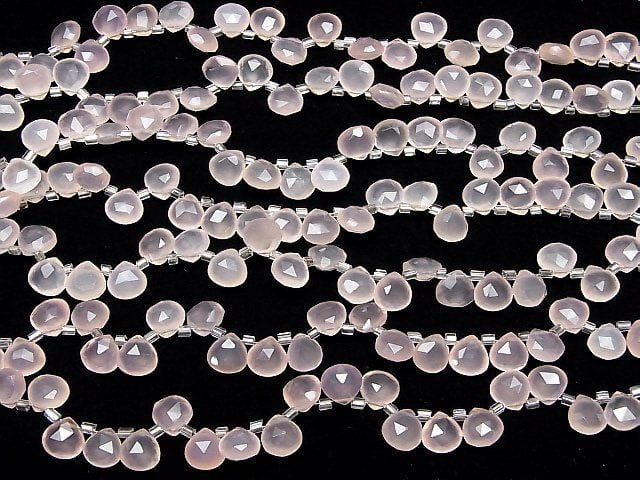 [Video]High Quality Pink Chalcedony AAA Chestnut Faceted Briolette 8x8mm half or 1strand (28pcs)