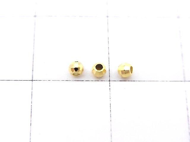 Silver925  Faceted Round 2mm  18KGP 10pcs