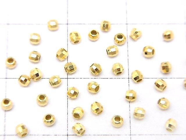Silver925  Faceted Round 2mm  18KGP 10pcs