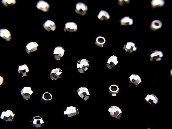 Silver925  Faceted Round 2mm  Rhodium Plated  20pcs