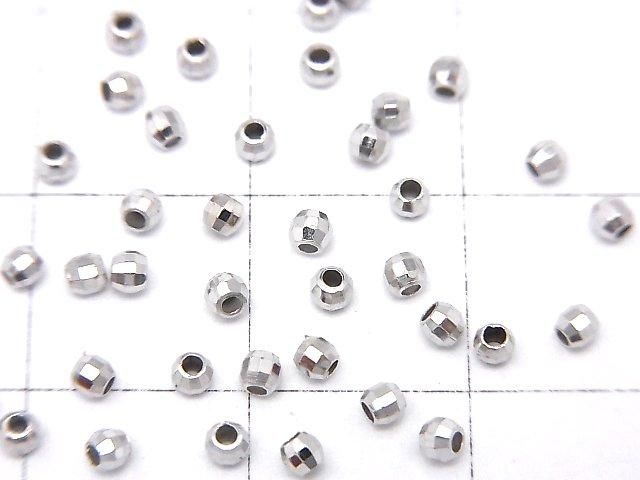 Silver925  Faceted Round 2mm  Rhodium Plated  10pcs