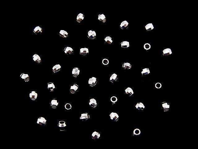 Silver925  Faceted Round 2mm  Rhodium Plated  10pcs